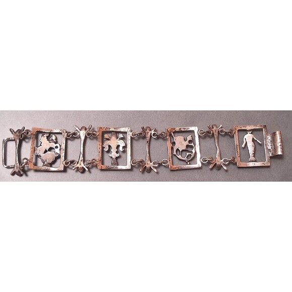 Vintage Guglielmo Cini Sterling Etruscan Bracelet Griffin Della Robbia - Picture 8 of 10